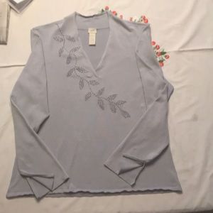 Ladies Smokey blue silk/cotton/nylons sweater